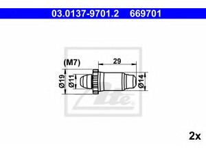 ATE 03.0137-9701.2 priedų komplektas, stovėjimo stabdžių trinkelės 
 Stabdžių sistema -> Rankinis stabdys
34 41 6 851 438