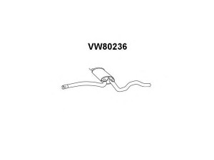 VENEPORTE VW80236 vidurinis duslintuvas 
 Išmetimo sistema -> Duslintuvas
3B0253409J, 3B0253409N
