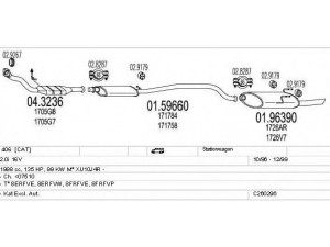 MTS C260296006204 išmetimo sistema 
 Išmetimo sistema -> Išmetimo sistema, visa