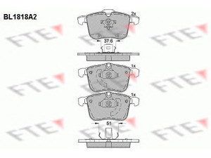 FTE BL1818A2 stabdžių trinkelių rinkinys, diskinis stabdys 
 Techninės priežiūros dalys -> Papildomas remontas
1605079, 1605138, 9268709, 93166941