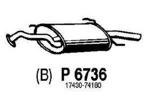 FENNO P6736 galinis duslintuvas 
 Išmetimo sistema -> Duslintuvas
17430-64400, 17430-74180, 17430-74191