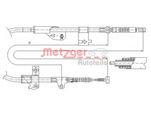 METZGER 17.0235 trosas, stovėjimo stabdys 
 Stabdžių sistema -> Valdymo svirtys/trosai
36530-2F200