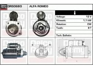 DELCO REMY DRS0680 starteris 
 Elektros įranga -> Starterio sistema -> Starteris
105120303003, AT050300104