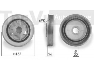 TREVI AUTOMOTIVE PC1124 skriemulys, alkūninis velenas 
 Diržinė pavara -> Dirželio skriemulys
1492251, LR006672