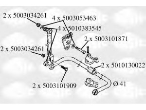 SASIC T251031 remonto komplektas, stabilizatoriaus pakaba
