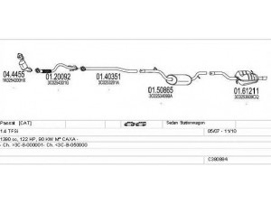 MTS C380884023085 išmetimo sistema 
 Išmetimo sistema -> Išmetimo sistema, visa