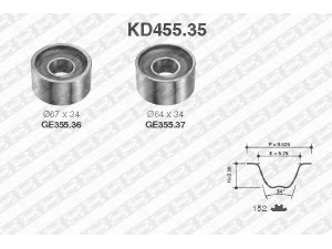 SNR KD455.35 paskirstymo diržo komplektas 
 Techninės priežiūros dalys -> Papildomas remontas
0818-32, 0830-32, 4740847, 71736720