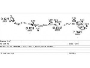 MTS C250979011584 išmetimo sistema 
 Išmetimo sistema -> Išmetimo sistema, visa