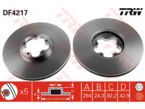 TRW DF4217 stabdžių diskas 
 Stabdžių sistema -> Diskinis stabdys -> Stabdžių diskas
1387781, 1568640, 1738815, 4041428