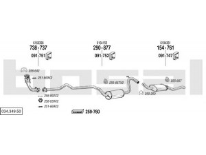 BOSAL 034.349.50 išmetimo sistema 
 Išmetimo sistema -> Išmetimo sistema, visa