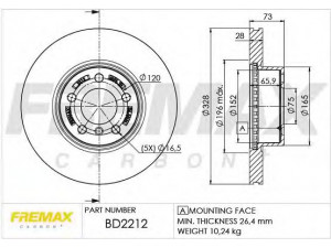 FREMAX BD-2212 stabdžių diskas 
 Stabdžių sistema -> Diskinis stabdys -> Stabdžių diskas
3410 6 787 490