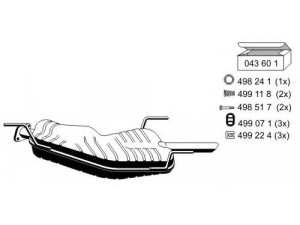 ERNST 043038 galinis duslintuvas 
 Išmetimo sistema -> Duslintuvas
58 52 120, 58 52 872, 8 52 416