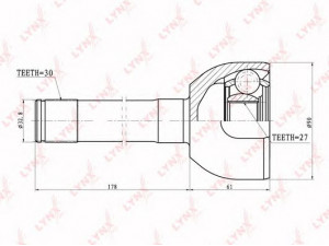 LYNXauto CO-7527 jungčių komplektas, kardaninis velenas 
 Ratų pavara -> Sujungimai/komplektas
43405-60015, 43405-60016, 43405-60020