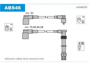 JANMOR ABS46 uždegimo laido komplektas 
 Kibirkšties / kaitinamasis uždegimas -> Uždegimo laidai/jungtys
037905409B, 053905481C, N10052906