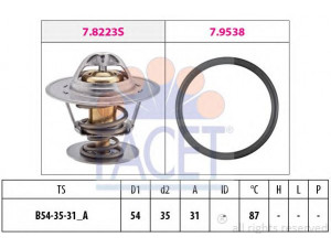 FACET 7.8434 termostatas, aušinimo skystis 
 Aušinimo sistema -> Termostatas/tarpiklis -> Thermostat