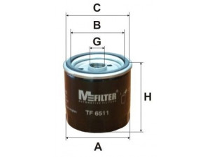 MFILTER TF 6511 alyvos filtras 
 Techninės priežiūros dalys -> Techninės priežiūros intervalai
100 023 1366, 574 751 7050, 11 42 7 791 059
