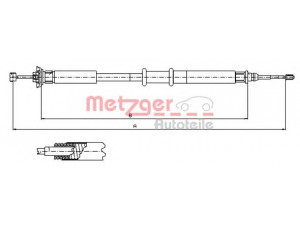 METZGER 631.20 trosas, stovėjimo stabdys 
 Stabdžių sistema -> Valdymo svirtys/trosai
46752977