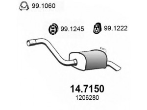 ASSO 14.7150 galinis duslintuvas 
 Išmetimo sistema -> Duslintuvas
1117851, 1129757, 1148371, 1150048