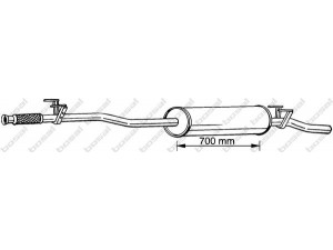 BOSAL 291-025 vidurinis duslintuvas 
 Išmetimo sistema -> Duslintuvas
2E0 253 409 H, 2E0 253 409 J