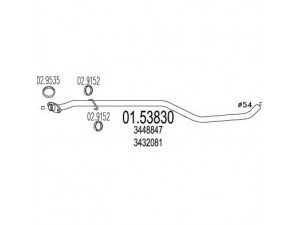 MTS 01.53830 išleidimo kolektorius 
 Išmetimo sistema -> Išmetimo vamzdžiai
3432081, 3448847