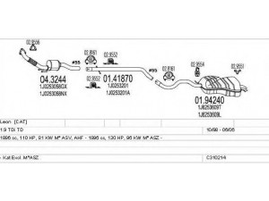 MTS C310214006451 išmetimo sistema 
 Išmetimo sistema -> Išmetimo sistema, visa