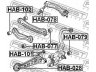 FEBEST HAB-101 valdymo svirties/išilginių svirčių įvorė 
 Ašies montavimas/vairavimo mechanizmas/ratai -> Valdymo svirtis/pasukamosios svirties sujungimas -> Montavimas/sutvirtinimas
52371-SM4-A01, 52372-SM4-A01