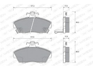 WEEN 151-1026 stabdžių trinkelių rinkinys, diskinis stabdys 
 Techninės priežiūros dalys -> Papildomas remontas
GBP90314, GBP90315AF, GBP90326AF