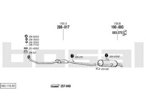 BOSAL 062.116.50 išmetimo sistema 
 Išmetimo sistema -> Išmetimo sistema, visa