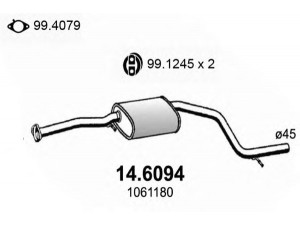 ASSO 14.6094 vidurinis duslintuvas 
 Išmetimo sistema -> Duslintuvas
1064180, 1079574, 1101024, 1107897
