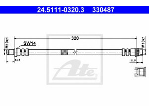 ATE 24.5111-0320.3 stabdžių žarnelė 
 Stabdžių sistema -> Stabdžių žarnelės
77 04 001 952, 77 04 001 953, 77 04 002 450