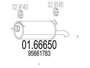 MTS 01.66650 galinis duslintuvas 
 Išmetimo sistema -> Duslintuvas
95661783
