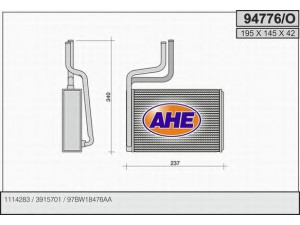 AHE 94776/O šilumokaitis, salono šildymas 
 Šildymas / vėdinimas -> Šilumokaitis
1114283, 3915701, 97BW18476AA