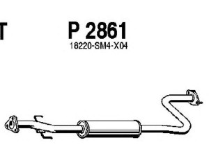 FENNO P2861 vidurinis duslintuvas 
 Išmetimo sistema -> Duslintuvas
18220-SE0A23, 18220-SE0A24, 18220-SE0A25