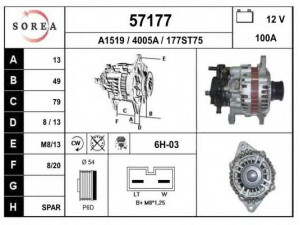 EAI 57177 kintamosios srovės generatorius
A3TN2581, 3140084A00, 3140084A01