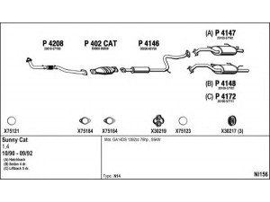 FENNO NI156 išmetimo sistema 
 Išmetimo sistema -> Išmetimo sistema, visa