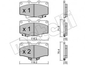 METELLI 22-0282-0 stabdžių trinkelių rinkinys, diskinis stabdys
04465-35140, 04491-35241