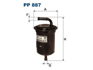FILTRON PP887 kuro filtras 
 Techninės priežiūros dalys -> Papildomas remontas
OK1039, B69F20490B, BP2620490A