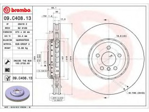 BREMBO 09.C408.13 stabdžių diskas 
 Stabdžių sistema -> Diskinis stabdys -> Stabdžių diskas
34116785676