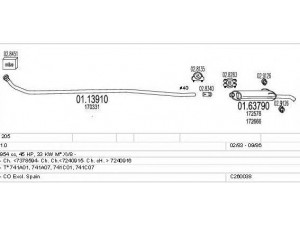MTS C260038005909 išmetimo sistema 
 Išmetimo sistema -> Išmetimo sistema, visa
