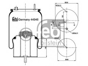FEBI BILSTEIN 44946 dėklas, pneumatinė pakaba
1266 381, 1697 679, 1794 421