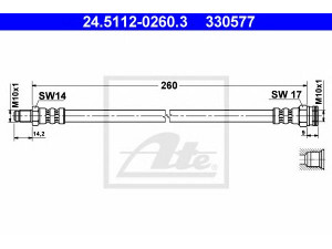 ATE 24.5112-0260.3 stabdžių žarnelė 
 Stabdžių sistema -> Stabdžių žarnelės
4816 27, ZF 04 477 793, ZF 07 570 315
