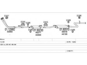 MTS C100171012879 išmetimo sistema 
 Išmetimo sistema -> Išmetimo sistema, visa