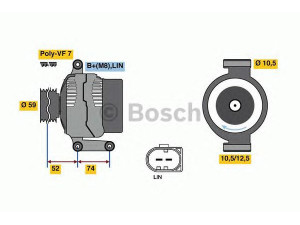 BOSCH 0 125 711 046 kintamosios srovės generatorius
1738113, 1745662, CC1T 10300 CA