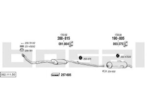 BOSAL 062.111.50 išmetimo sistema 
 Išmetimo sistema -> Išmetimo sistema, visa