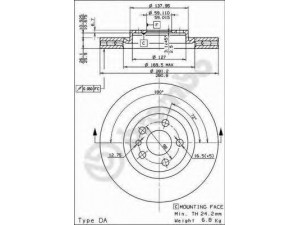 BREMBO 09.5180.24 stabdžių diskas 
 Stabdžių sistema -> Diskinis stabdys -> Stabdžių diskas
1309392080, 1317651080, 71738908