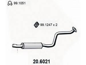 ASSO 20.6021 vidurinis duslintuvas 
 Išmetimo sistema -> Duslintuvas
FP352055XB, FP352055XC