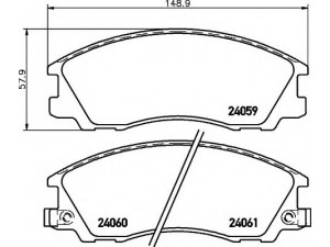 HELLA 8DB 355 010-821 stabdžių trinkelių rinkinys, diskinis stabdys 
 Techninės priežiūros dalys -> Papildomas remontas
58101H1A00, 58101H1A10
