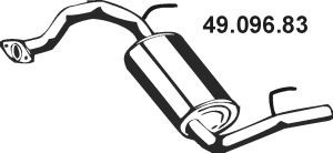 EBERSPÄCHER 49.096.83 galinis duslintuvas 
 Išmetimo sistema -> Duslintuvas
Z533-40-100B, Z553-40-100A