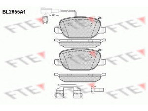 FTE BL2655A1 stabdžių trinkelių rinkinys, diskinis stabdys 
 Techninės priežiūros dalys -> Papildomas remontas
77366753