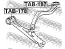 FEBEST TAB-187 valdymo svirties/išilginių svirčių įvorė 
 Ašies montavimas/vairavimo mechanizmas/ratai -> Valdymo svirtis/pasukamosios svirties sujungimas -> Montavimas/sutvirtinimas
48655-30180, 48670-30280